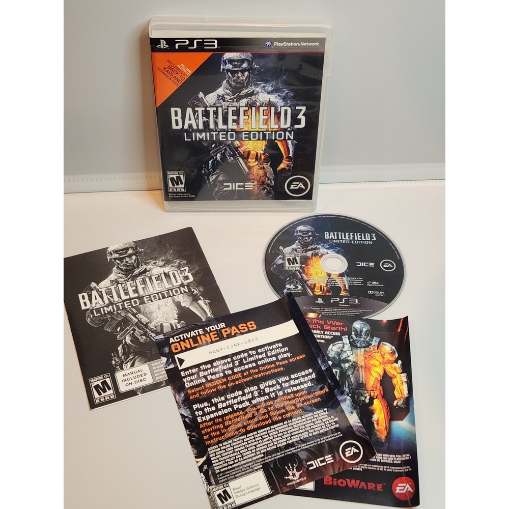 Battlefield 3 Limited Edition PlayStation 3 PS3 Game Complete Case Manual Tested